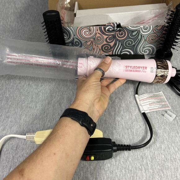 (OB) Calista StyleDryer Custom Blowout Pro Hair Drying Brush Pink 2 Atrachments - Picture 15 of 16